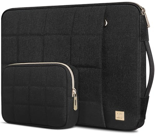 DOMISO 15-15,6 Zoll Laptop Tasche Wasserabweisend Tablet Hülle Sleeve Notebook Schutzhülle für 15.6 Lenovo IdeaPad ThinkPad/HP Spectre x360 Pavilion 15 Envy 15 / Dell XPS 15 / Asus, Schwarz