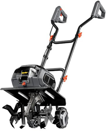 Mellif Cordless Garden Tiller Rotovator Compatible with Dewalt 18v Battery,36cm Tilling Width and 21cm Tilling Depth,Electric Powerful Cultivator with Brushless Motor for Lawn Garden(Tool Only)