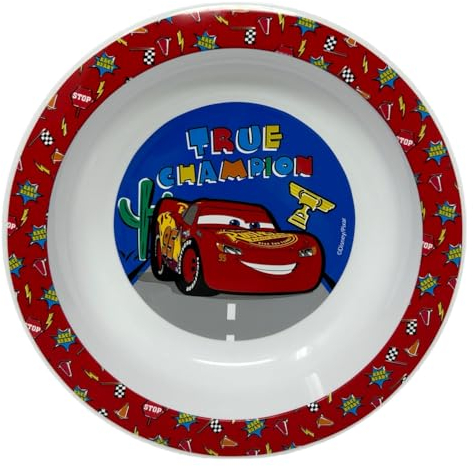 CARTOON Disney Cars Suppenteller aus Kunststoff, wiederverwendbar, BPA-frei, für Kinder, mikrowellengeeignet