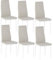 buybyroom - Juego de 6 sillas de comedor o cocina, acolchadas, cómodas, con asiento de tela, respaldo, patas de metal, color beis