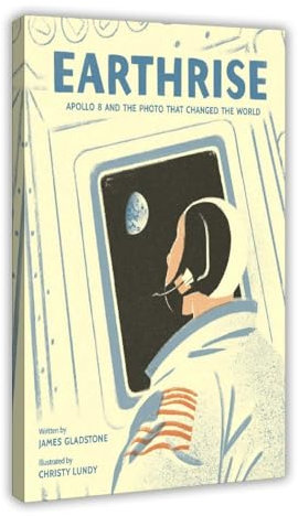 FISH DRAGATE Apollo 8 Earthrise 4 Leinwand-Poster, Schlafzimmer-Dekor, Sportlandschaft, Büro, Raumdekoration, Geschenk, Rahmen-Stil, 40 x 60 cm