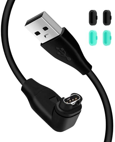 AIYEEN Cable de carga para reloj 3,3 pies/1 m compatible con Garmin Fenix 7 7S 7X 6 6S 6X Pro 5 5S 5X Plus, Forerunner 745 935 945 45 45S 245, Approach S40 S60, Vivomove 3 3S (A-90 grados)