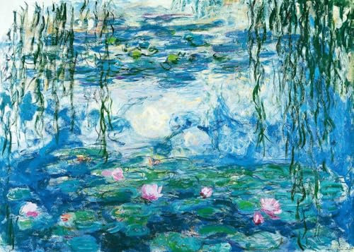 PEKNUX 1000 Pieces Wooden Jigsaw Puzzle Waterlilies By Claude Monet - Intermediate Adults Educational Game