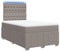 vidaXL Boxspringbett, Doppelbett mit LED Matratze Matratzenauflage, Bettgestell mit Lattenrost Kopfteil, Polsterbett Bett für Schlafzimmer, Taupe 120x190cm Stoff