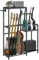 MAHANCRIS Soporte para guitarra, soporte multiguitarra, para guitarra acústica, eléctrica, bajo, ukelele, para 5 guitarras, soporte de amplificador de guitarra, con soporte para accesorios de guitarra