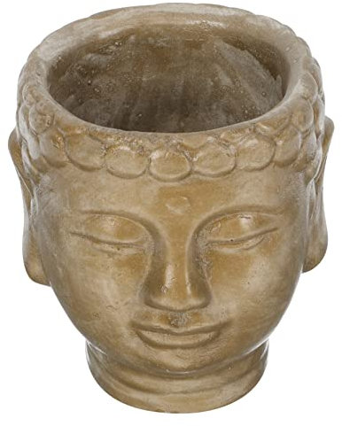 KITANDOVE Pot de Fleurs en Ciment à tête de Bouddha Unique Support de Plante décoratif pour Jardin