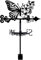 SUPERDANT Girouette de Jardin Exterieur Papillon et Fleur Girouette de Toit Girouettes Animale en Métal Noir Girouettes Signes Ornement Décoration de Ferme Deco Jardin Exterieur