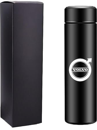 ZCQZSD Auto Edelstahl Thermobecher für Volvo S80 2011-2016,500ml Travel Mug Autobecher Kaffeebecher Isolierbecher Auslaufsicher to go aus Auto Accessories,Black