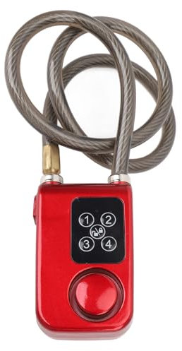 Alarma para Candado de Bicicleta con Mando a Distancia, Alarma Antirrobo por Vibración con IP44 Resistente Al Agua, Indicador LED, Candado de Cadena Antirrobo para Bicicleta,