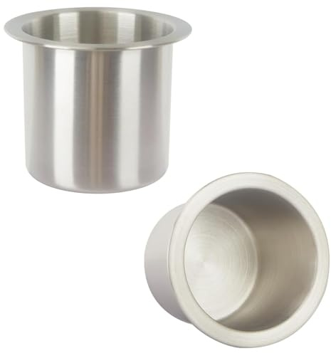 Lot de 2 porte-gobelets en acier inoxydable 304 pour voiture, table de poker, table de poker, table de salle à manger, canapé, yacht, bateau, voiture, camping-car, voiture
