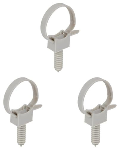 DEBFLEX - Collier de Serrage Plastique avec Cheville - Pour Fixer Gaines et Câbles Electriques au Mur - Attache-Câble Au Diamètre Réglable de 16 mm à 32 mm - Gris - Lot de 30