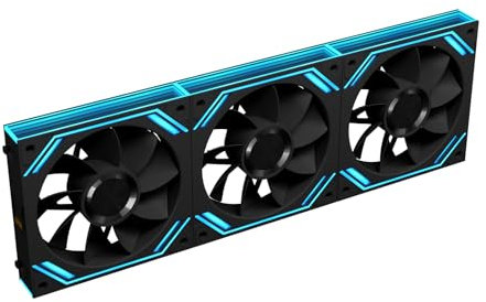 G120Pro 3 Pack Reverse Blade Pc Fan, 120mm Daisy Chain Pc Fans Speed Up to 1850RPM, for Computer Case Cooler(Black)