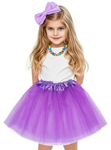 OQKAHIV 1 pcs Gonna Tulle Bambina, Tutu Bambina, Gonna Tulle Bambina, Gonna Tulle, Mini Tutu, Gonna tutù da Bambina, Gonne Tulle Bambina Adatto, Gonne tutù per Ragazze, Gonna Danza tutù (Viola medio)