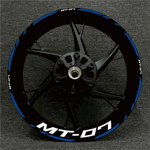 Felgenaufkleber Motorrad-Felgenaufkleber Für Yamaha MT-07 MT 07 MT07 Felgenaufkleber Radnabenaufkleber Reflektierende Felgenaufkleber Reflektierende Aufkleber(Farbe 1)