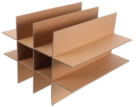 BUGUUYO 5pcs Bottle Dividers for Wine Transport Boxes, 12-compartment Cardboard Packing Inserts 75x75x300mm, Fragile Glassware Protection for Moving and Storage