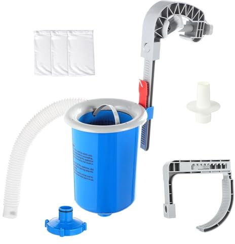 XAGMODSHN Skimmer da parete per piscina, con tubo e cestello, filtro galleggiante regolabile che rimuove automaticamente le foglie