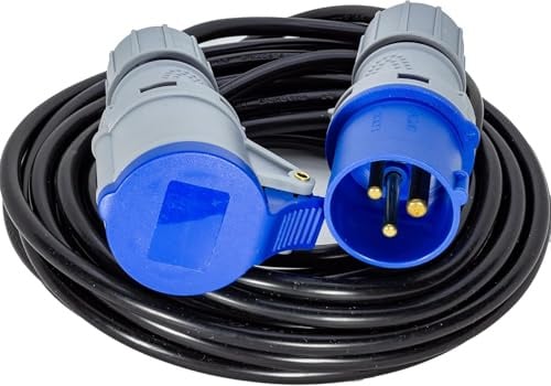 ELETTROWATT - Prolunga Industriale 5 metri Spina e Presa CEE - Cavo 3G1.5 - Protezione IP44 - Camper Campeggio Cantiere Giardino