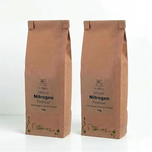 Dr Forest Organic High Nitrogen Fertiliser 3kg - 13% Nitrogen Plant Feed for Lawns and Leafy Vegetables - Plant-Based Slow-Release Granules for Strong, Green Leafy Growth