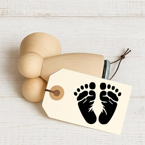 Stempidoo Motivstempel Füße - Fussabdruck – Bastelstempel für Karten, Papier, Stoffe, Scrapbooking & DIY – Maxi Ministempel