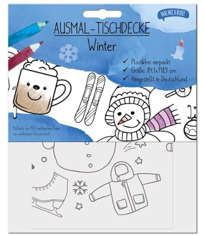 Mal mich bunt Ausmal-Tischdecke, Winter, 84,1x118,9cm