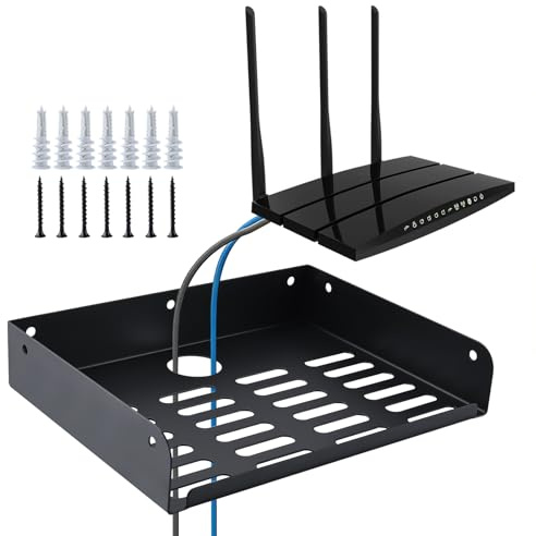 Patioer Metal Floating Shelf 9 x 6.9 Modern Wall Mounted Shelf for TV Components Router Game Console DVD Player