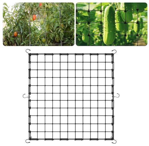 Pflanzennetz 150x150 cm Gemüseschutznetz Elastische Ranknetz für Kletterpflanzen Gartennetze mit 6 Haken Pflanzenstütznetz für Pflanzen, Gemüse, Früchte, Blumen