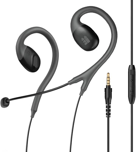 Middle Rabbit S6 Open Ear Earbuds with Mic, Wired Open Ear Headphones for PC Computer Laptop, Over the Ear, Ear Hook, Inline Control, Perfect for Calling, Online Meeting, Call Center, 3.5mm Jack
