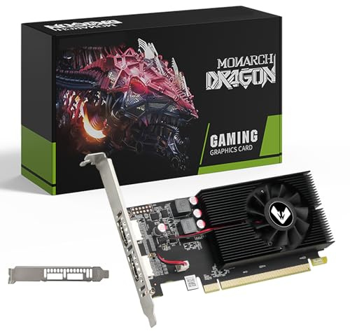 MOUGOL AMD Radeon R5 230 Low Profile Graphics Card with 2G 64Bit GDDR3 Memory Equip with PCI Express*16 2*HDMI Video Card for Office Working Compatible with Windows 10/8/7/RHEL/Ubuntu/Linux (Black)