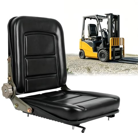 Siège De Chariot Élévateur Universel, Siège De Tracteur Pliable | Angle De Dossier Réglable (45-160°),Rail Coulissant, Siège Confortable En PVC ,Rembourrage En Mousse Hautement Élastique Pour