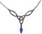Dark Dreams Gothic Mittelalter Kelten Collier Halskette Glaskristall silberfarben Faylinn, Farbe:schwarz