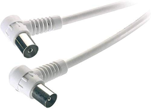 Vivanco 48034 3 M White Coaxial Cable Coaxial Cables (Curve, Curve, 90 dB 3 m Male/Female, White)