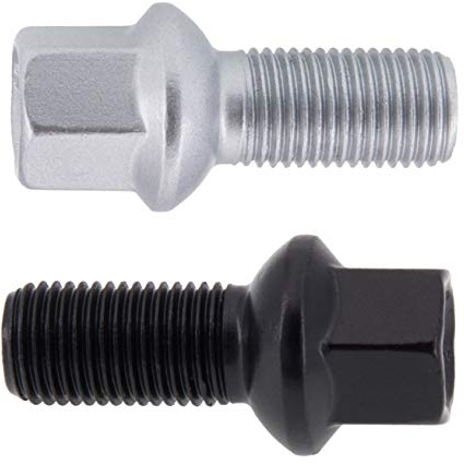 Levando 10 Stück Radschrauben M14x1,5 50mm Schaftlänge Kugelbund R13 D = 26mm SW17 – Radbolzen-Set passend für Audi A-Modelle, VW Golf, Passat, Polo, UVM, Farbe Silber