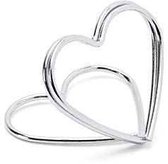 jakopabra 10 Kartenhalter Herz aus Metall (Silber)