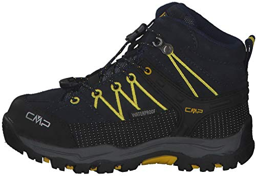 CMP Unisex Kinder Kids Rigel Mid Trekking Shoes Wp Trekking-Schuhe, B Blue Saffron, 35 EU