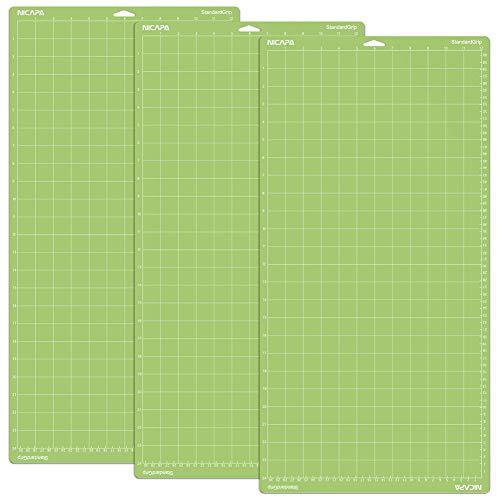 NICAPA Matte Standard Grip Schneidematte für Cricut Explore 3/Air 2/Air/Maker Zubehörz [12x24 Zoll, 3er-Pack] klebriges flexibles rutschfeste