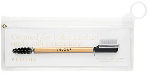 Velour Too Clean Lash Wand, 2 in 1 Eyelash Cleansing Brush for False Lashes and Eyelash Extensions, Brow and Lash Brush