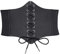 JASGOOD Women's Lace-up Corset Elastic Waist Belt, Tied Waspie Wide Belt for Women Halloween Costume,Black, 27-29