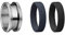 BERING Austauschbar Ring Set für Herren in Silber, Schwarz & Blau mit einzigartigem Twist- & Change System, Symphony-Set-B