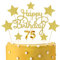 Lifreer Happy Birthday Cake Topper Set, Gold, 10 Pieces, 75th Birthday, Anniversary, Cake Decoration Set