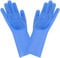 LONGFITE Silicone Dishwashing Gloves, Silicone Washing Cleaning Sponge Gloves, Reusable Cleaning Brush Scrubber Gloves, for Pet Grooming, Car Washing, Household Kitchen Gloves (Blue)