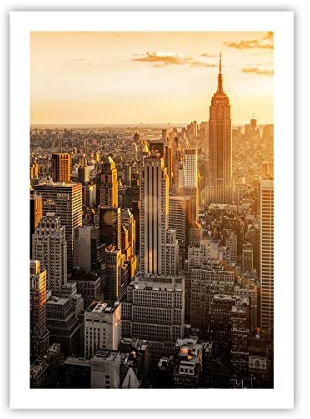 Wandposter Art Prints 50x70cm Poster ohne Rahmen New York Wolkenkratzer Manhattan Küche Wanddeko Bild Wand Kunstdruck Deko Wandbilder Dekoration Wohnzimmer Schlafzimmer Modern Wall Art P2XPA50x70-2672