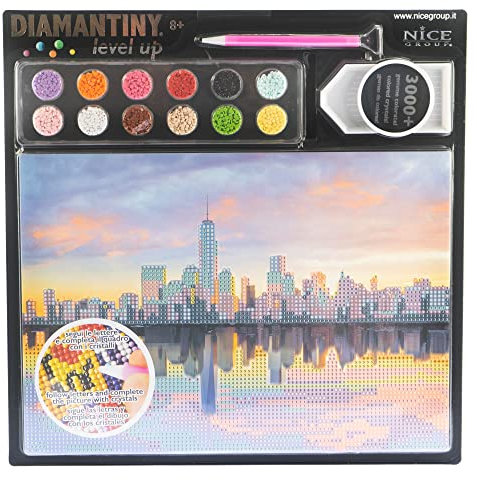 DIAMANTINY Level Up - City - Actividades Crystal Art, Diamond Painting Kit, Manhattan