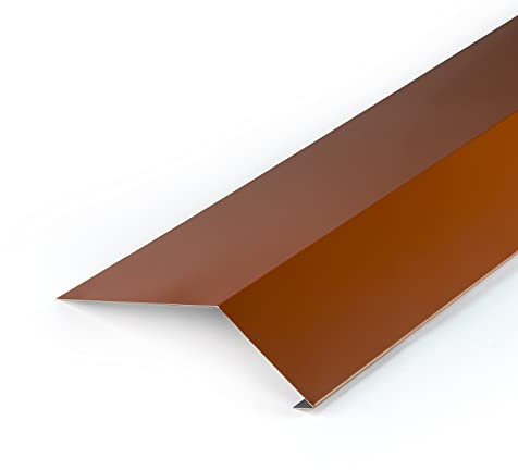DQ-PP Rinneneinhang – 5 m (5 x 1 m) – Kastanie – RAL 8012 – 120 mm x 70 mm – Aluminium Traufblech – Obere Rinnenleiste – Für Dachrinnen, Regenrinnen – für jede Art von Dach – Rotbraun