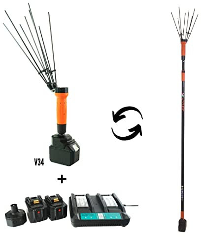 Tekna Garden Abbacchiatore Batteria Olive Jolly V34 Asta Telescopica cm.170-310 Alimentazione Batteria Litio