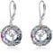 Baum des Lebens Ohrringe Sterling Silber mit Kristallen, Geburtstagsschmuck Geschenke für Frauen Damen (Violett)