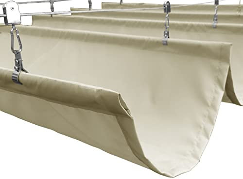 Copertura Per Pergolato, Portico Sul Ponte Tenda Da Sole Retrattile Scorrevole Tettoia Flessibile Patio Da Appendere All'ombra 'onda A Forma Di U Per Il Ponte Del Patio Del Traliccio ( Farbe : Weiß ,