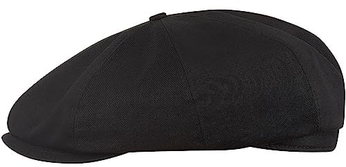 Sterkowski Modell Shelby | Baumwolle Schiebermütze für Herren und Damen | Fahrrad Cabrio Retro Kappe Freizeit Premium Stilvolle Gangster Gatsby Klassische Sommer Ballonmütze Schirm Schwarz 60