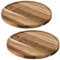 Nicunom 2 Pack Round Wood Tray, Wooden Serving Tray Centerpieces Candle Holder Trays Round Decorative Tray Rustic Ottoman Tray for Kitchen Countertop Coffee Table Home Decor