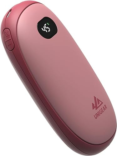 Unigear Handwärmer 10000mAh Schnelllade Wiederaufladbar, Elektrische tragbare USB-Taschenwärmer powerbank mit 21 Heizstufen von 35-55°C & digitalem Bildschirm für Raynauds, Outdoor, Jagd,Camping