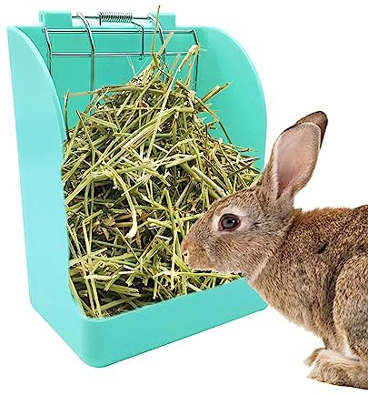 Supatmul Kaninchen Heu Futterstation, Kaninchen Heu Halter Grashalter, hängender Heuraufe Kaninchen, Haustierkäfig Zubehör für kleine Tiere, Kaninchen, Zwergkaninchen, Meerschweinchen